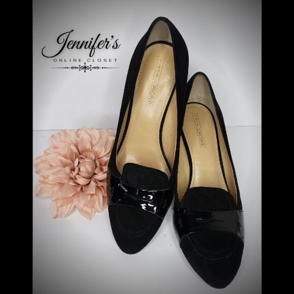 Joan & David Women's Black Manni Suede Loafer Wedges Size 8M - Picture 2 of 14